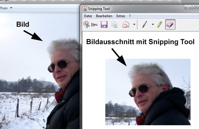Screenshot Bildausschnitt Snipping Tool Windows 7 erstellen machen