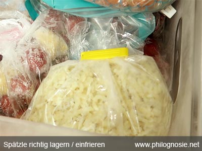 Spätzle richtig lagern einfrieren