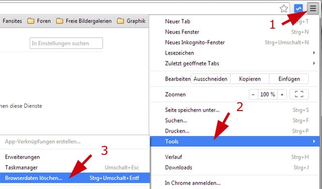 Temporary Internet Files mit Google Chrome löschen