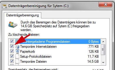 Temporary Internet Files löschen mit Windows 7