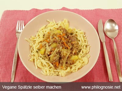 vegane Spätzle Spätzleteig ohne Ei selber machen