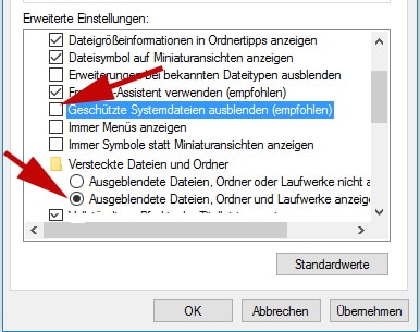 Unsichtbare Ordner Dateien anzeigen Windows 10