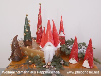 Weihnachtsmann aus Pappmaschee selber basteln machen