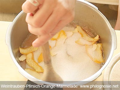 Rezept Weintraubenmarmelade mit Pfirsich und Orange