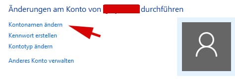 Benutzername Kontoname ändern Windows 10