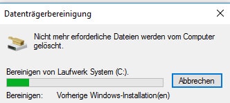 Windows old entfernt