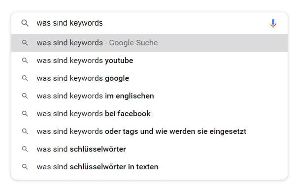 Was sind Keywords