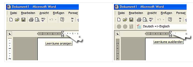 Microsoft Word Seitenrand ausblenden