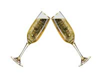 mit Sekt anstoßen