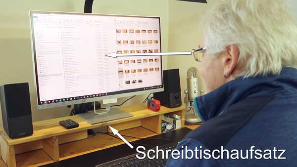 Ergonomie Sitzposition und Höhe des Monitors