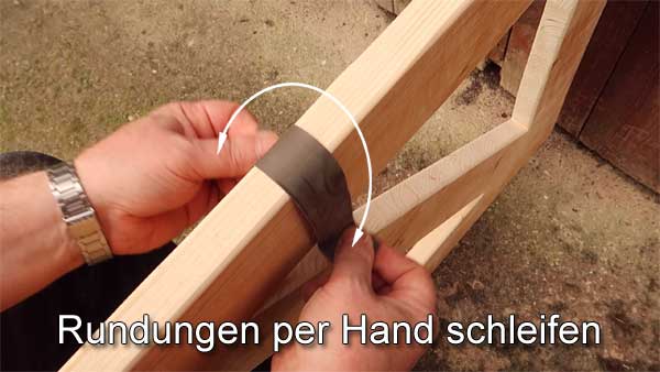 Trick Rundungen schleifen Holz rund schleifen