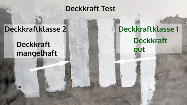 Deckkrafttest gute Deckkraft Wandfarbe