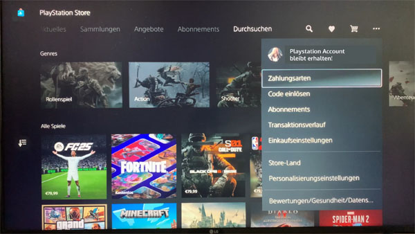 PS5 zurücksetzen für verkauf